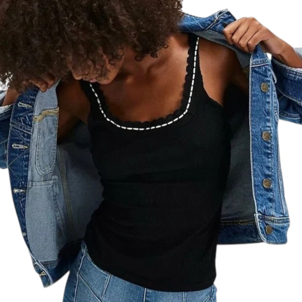 3769. FREE PEOPLE Only You Tank Top in Black NWT $38 - Picture 2 of 4